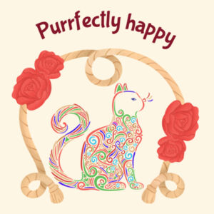 Purrfectly happy - AS Colour Shoulder Tote Design
