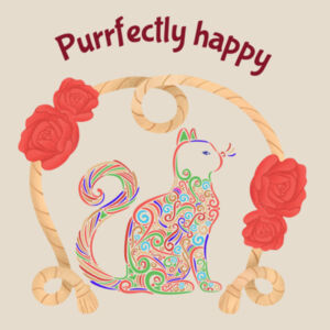 Purrfectly happy - Heavy Duty Canvas Tote with Gusset  Design