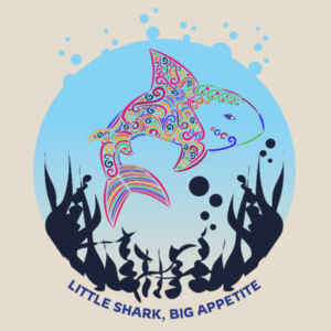 Little shark big appetite - Calico Tote Bag - Thread Project Design