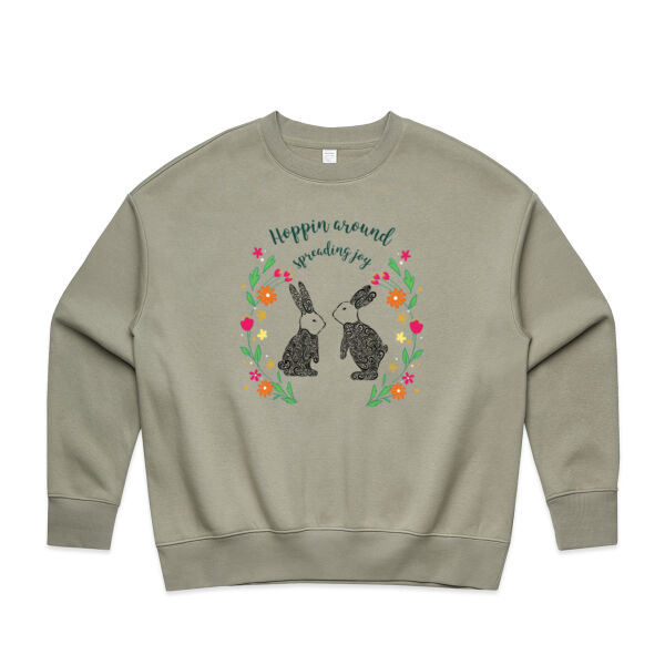 Hoppin around spreading joy - AS Colour Womens Heavy Crew Thumbnail