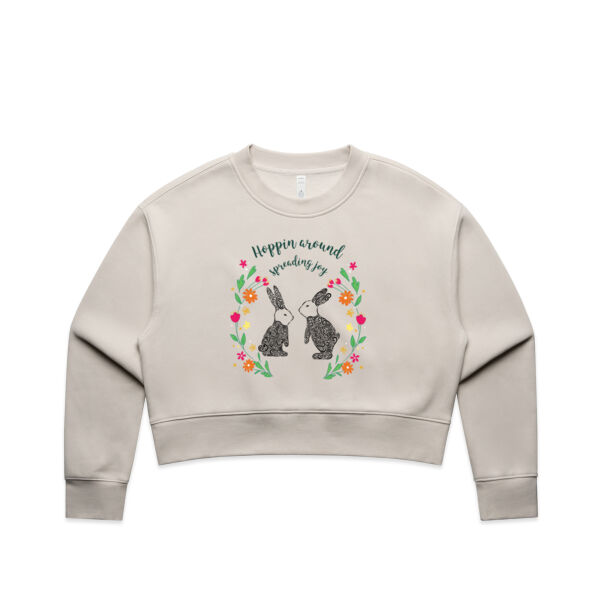 Hoppin around spreading joy - AS Colour Women's Relax Crop Crew Thumbnail