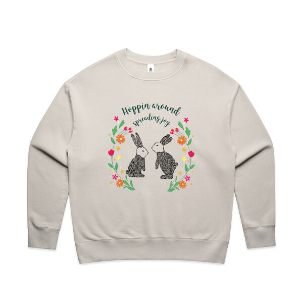 Hoppin around spreading joy - AS Colour Women's Faded Relax Crew Thumbnail