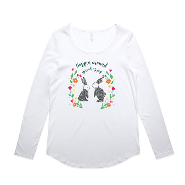 Hoppin around spreading joy - AS Colour Womens Mali Long Sleeve Tee Thumbnail