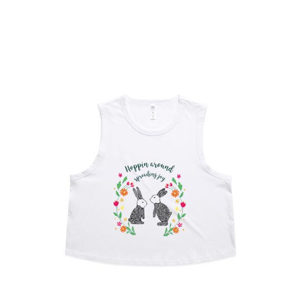 Hoppin around spreading joy - AS Colour Womens Martina Crop Tank Thumbnail