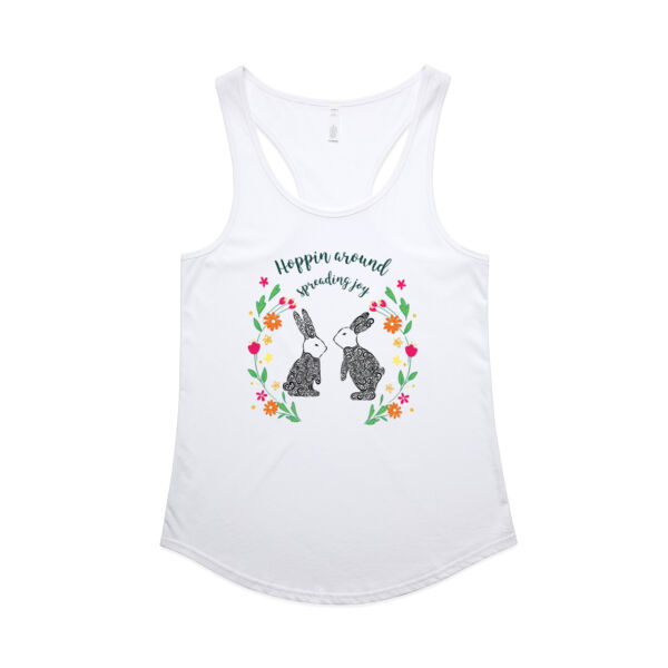 Hoppin around spreading joy - AS Colour Womens Mali Racerback Singlet Thumbnail