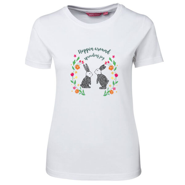 Hoppin around spreading joy - JB's Ladies Tee Thumbnail