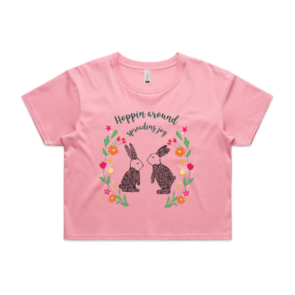 Hoppin around spreading joy - AS Colour Womens Crop Tee Thumbnail