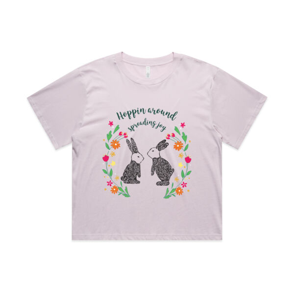 Hoppin around spreading joy - AS Colour Womens Martina Crop Tee Thumbnail