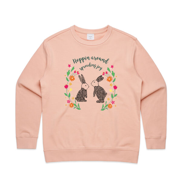 Hoppin around spreading joy - AS Colour Womens Premium Crew Thumbnail