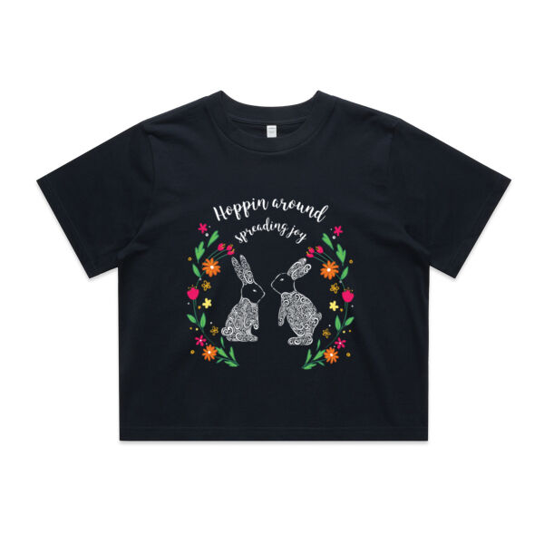 Hoppin around spreading joy - AS Colour Womens Classic Crop Tee Thumbnail