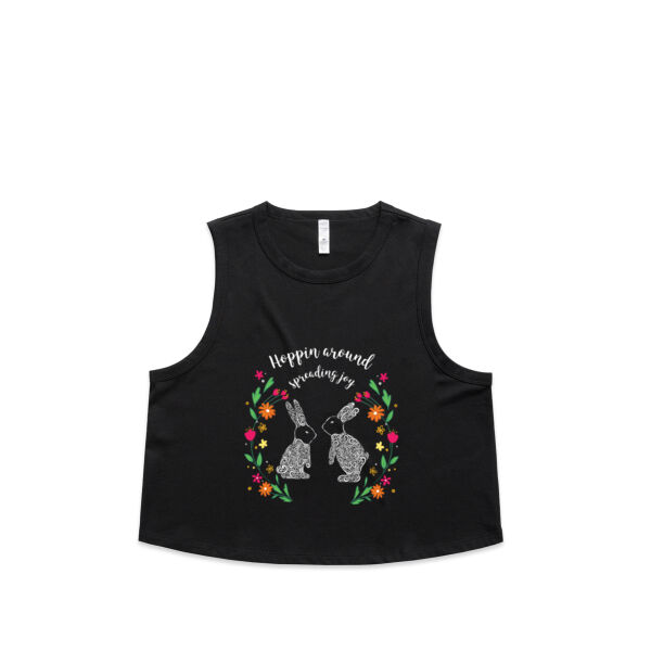Hoppin around spreading joy - AS Colour Womens Martina Crop Tank Thumbnail