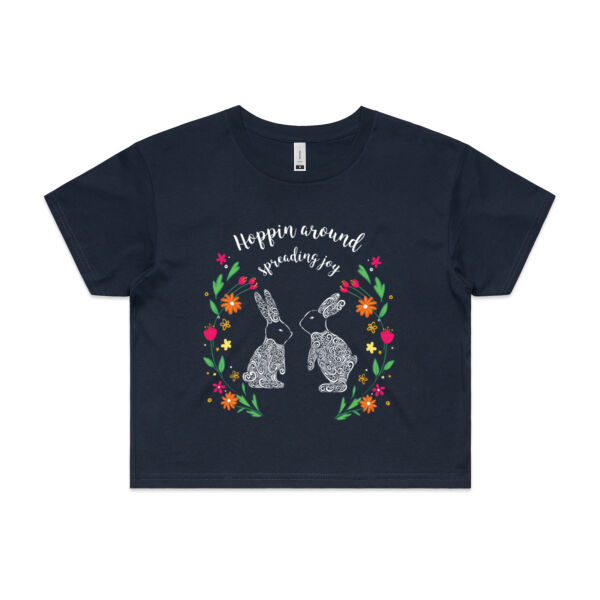 Hoppin around spreading joy - AS Colour Womens Crop Tee Thumbnail