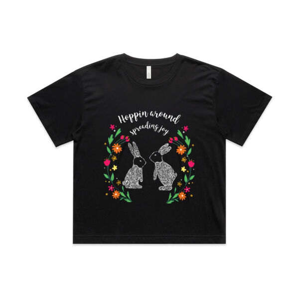 Hoppin around spreading joy - AS Colour Womens Martina Crop Tee Thumbnail