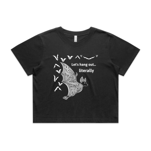 Let's hang out literally - AS Colour Womens Heavy Faded Crop Tee Thumbnail