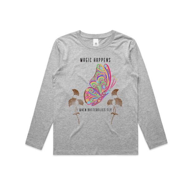 Magic Happens When Butterflies Fly - AS Colour Kids Longsleeve Tee Thumbnail