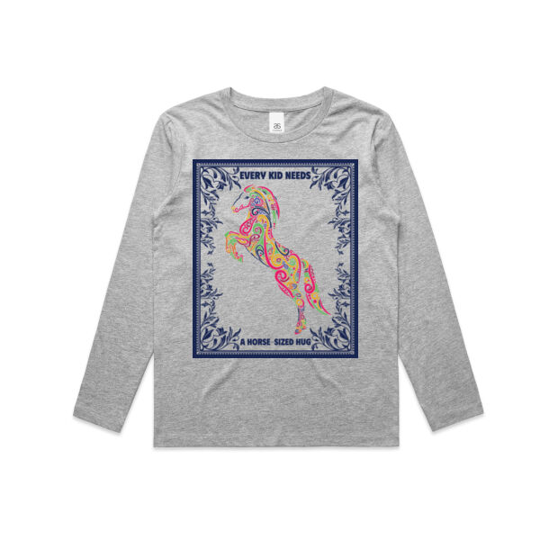 Every kid needs a horse-sized hug - AS Colour Kids Longsleeve Tee Thumbnail